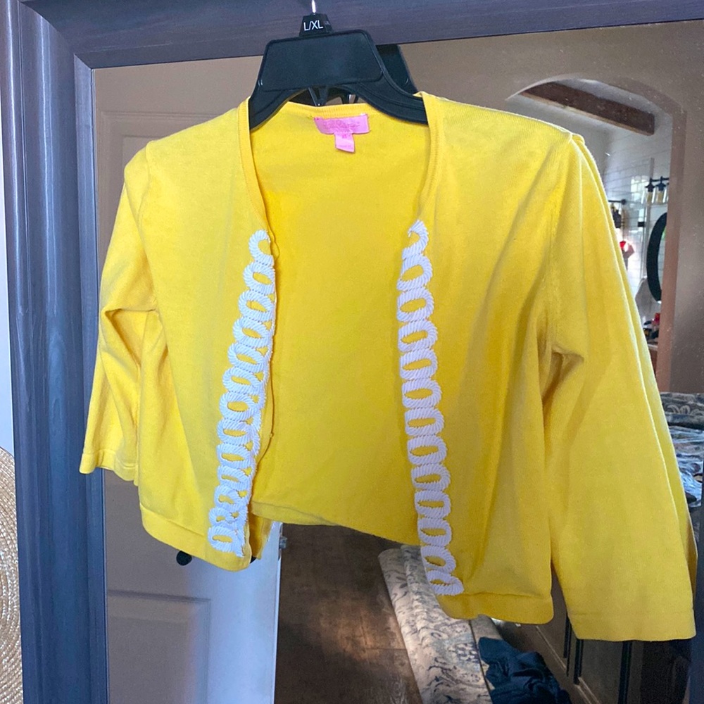 Lilly Pulitzer yellow cardigan